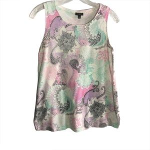 Talbots artsy tunic length sleeveless sweater SP